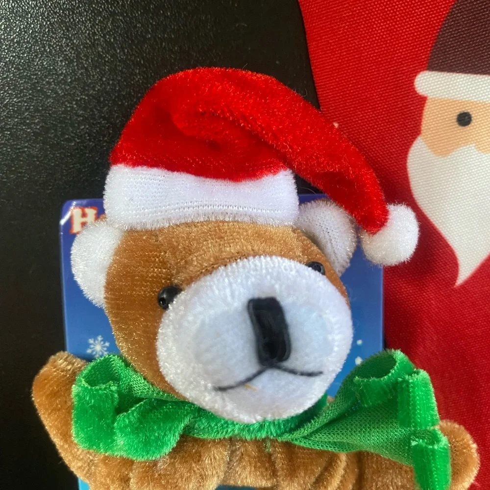 Festive Red Santa Tie and Bear Kids Scrunchie